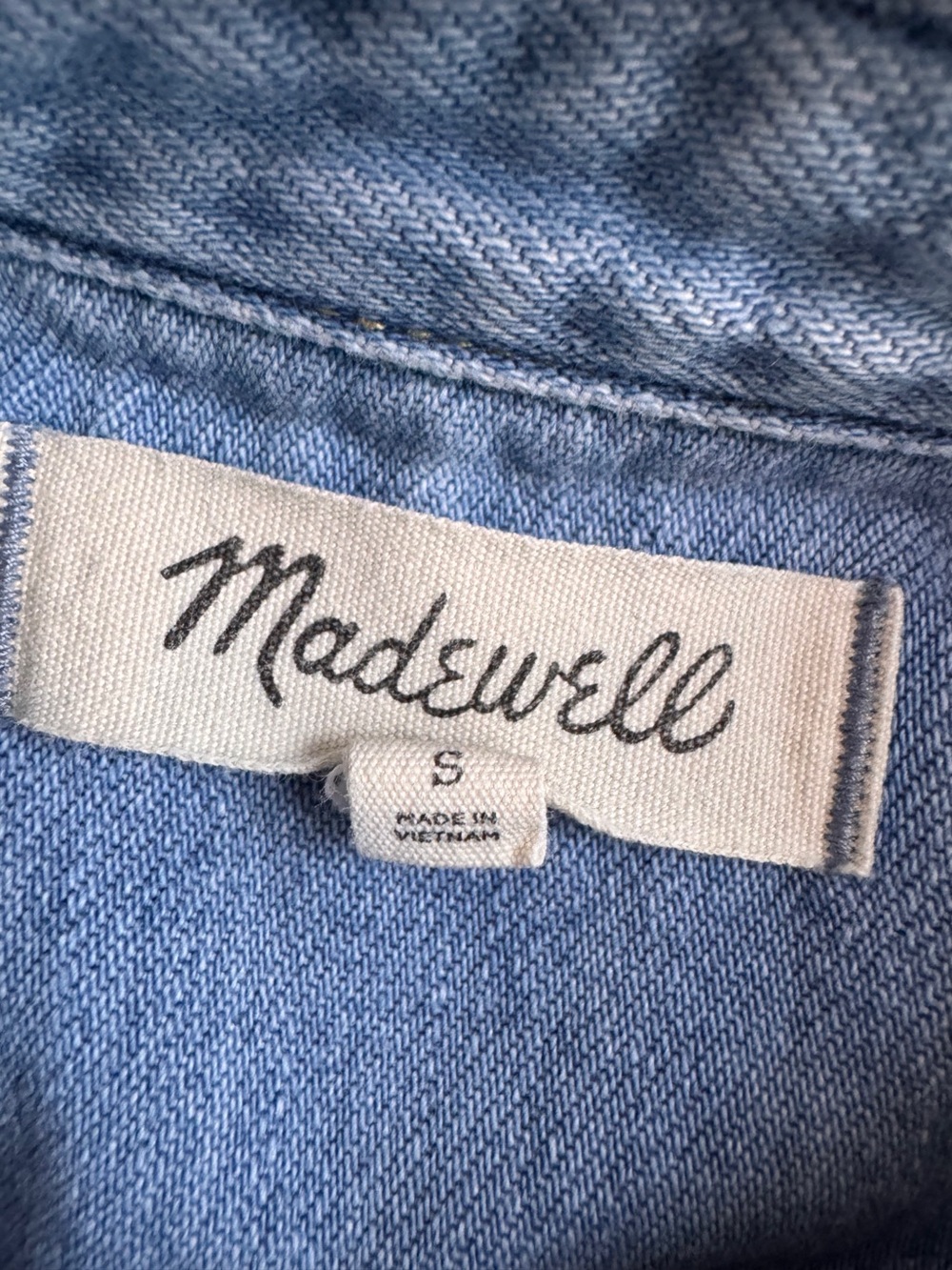 Madewell Light Wash Denim Western Shirt - Picture 5 of 6